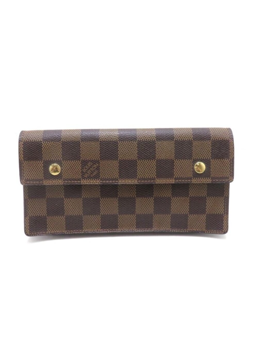 Louis Vuitton Portefeuille Accordeon Damier Wallet Canvas Brown